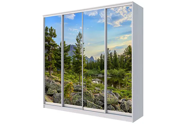 картинка Шкаф-купе 4-х дверный с фотопечатью Природа Урала от магазина КУПИ КУПЕ